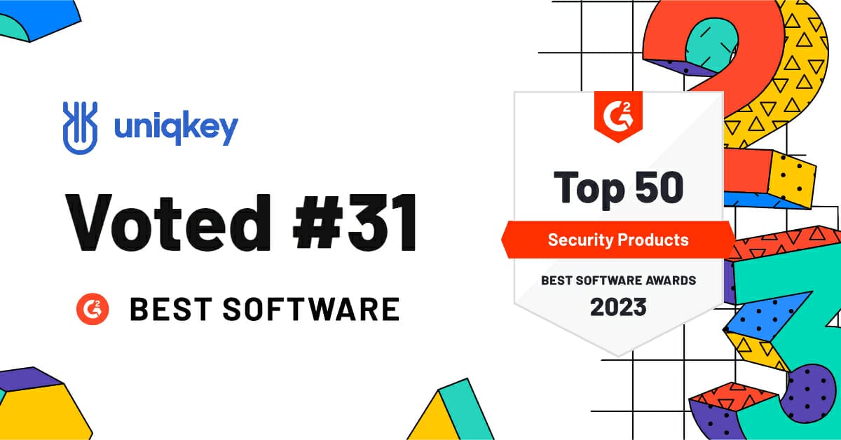 Uniqkey Earns Top 50 Spot in G2's Best Security Products of 2023