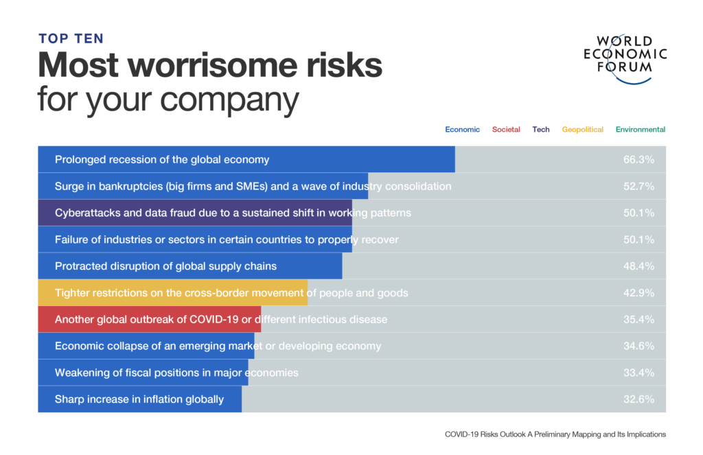 cyber attacks and data fraud is the most worrisome risks for the companies